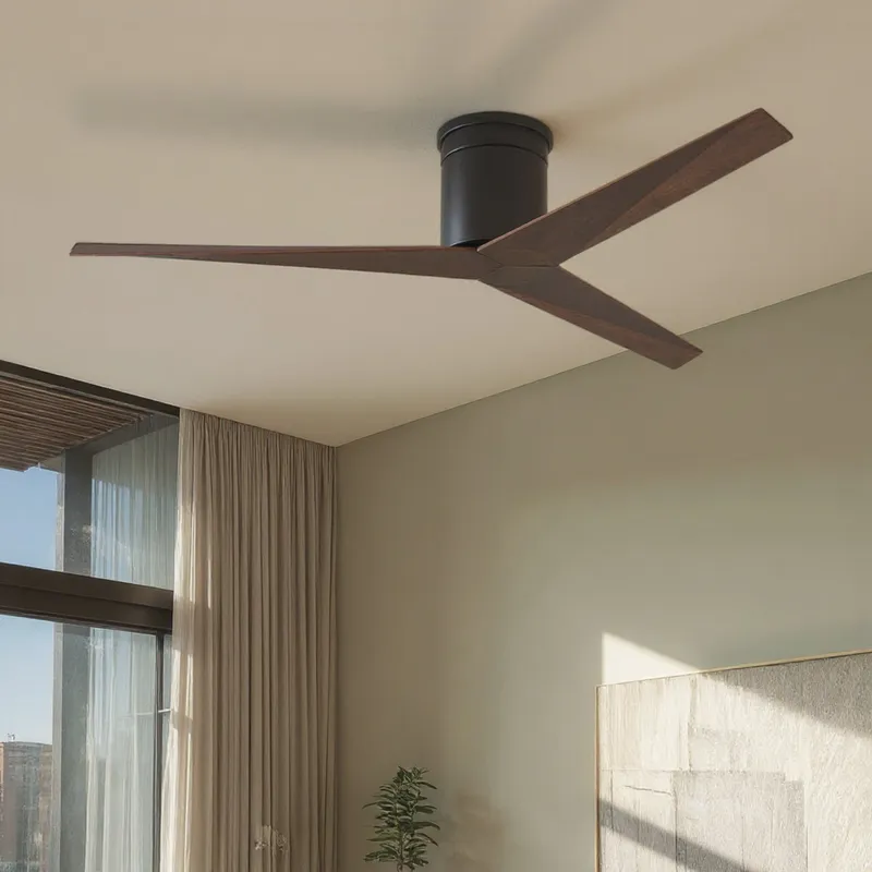 UMC9190 Contemporary Indoor/Outdoor Ceiling Fan, 10" H x 56" W x 56" D, Matte Black Finish, Briswynne Collection — Urban Ambiance LED Lighting Controls 33.5W 