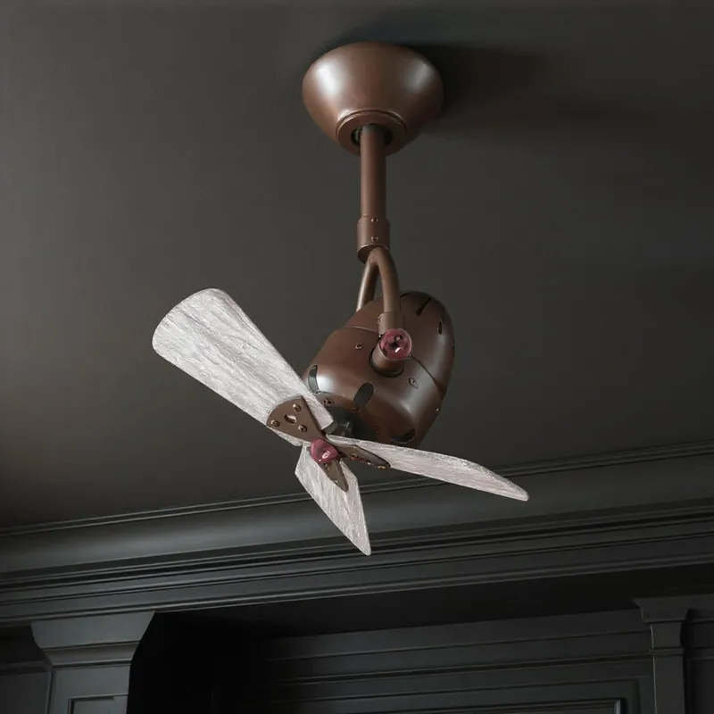 UMC9160 Farmhouse Indoor/Outdoor Ceiling Fan, 12" (Plus Downrod) H x 16" W x 16" D, Textured Bronze Finish, Surnica Collection — Urban Ambiance LED Lighting Controls 50.8W 