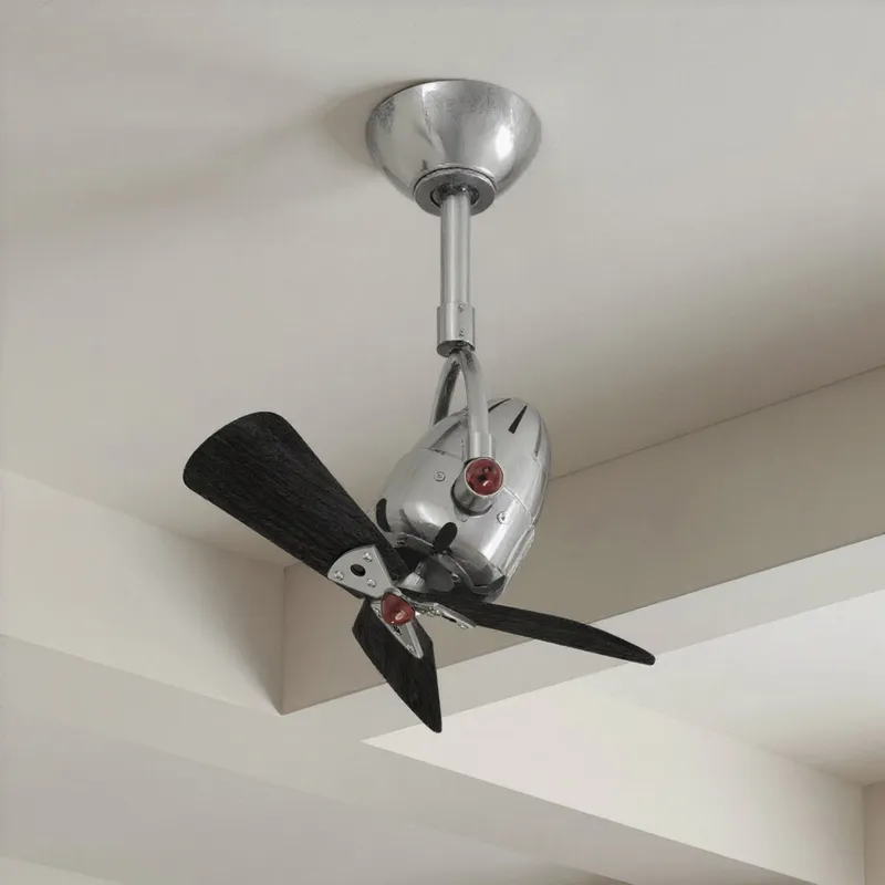 UMC9157 Colonial Indoor/Outdoor Ceiling Fan, 12" (Plus Downrod) H x 16" W x 16" D, Polished Chrome Finish, Surnica Collection — Urban Ambiance LED Lighting Controls 50.8W 