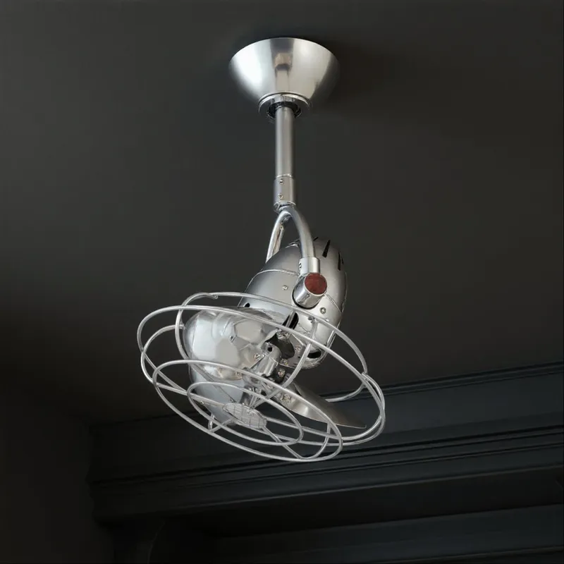 UMC9155 Farmhouse Indoor/Outdoor Ceiling Fan, 14" (Plus Downrod) H x 13" W x 13" D, Polished Chrome Finish, Surnica Collection — Urban Ambiance LED Lighting Controls 46.1W 