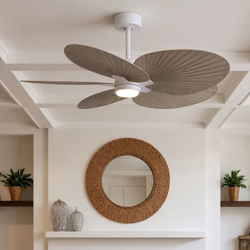 UMC9096 Scandinavian Indoor/Outdoor Ceiling Fan, 8" (Plus Downrod) H x 48" W x 48" D, Matte White Finish, Pelmere Collection — Urban Ambiance LED Post Top Lights 35.0W 6500K