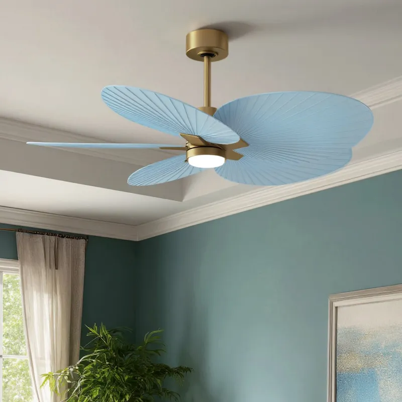 UMC9091 Bohemian Indoor/Outdoor Ceiling Fan, 8" (Plus Downrod) H x 48" W x 48" D, Brushed Brass Finish, Pelmere Collection — Urban Ambiance LED Post Top Lights 35.0W 6500K
