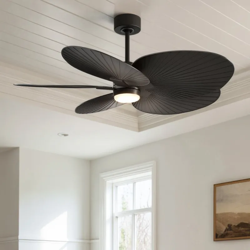 UMC9086 Modern Farmhouse Indoor/Outdoor Ceiling Fan, 8" (Plus Downrod) H x 48" W x 48" D, Matte Black Finish, Pelmere Collection — Urban Ambiance LED Post Top Lights 35.0W 6500K