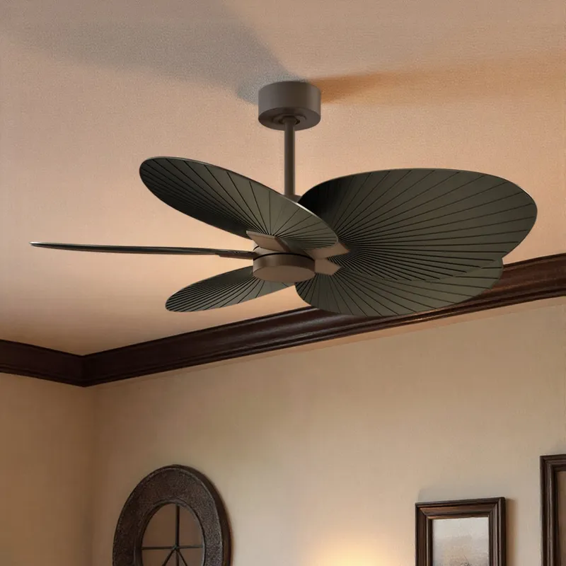 UMC9083 Natural Indoor/Outdoor Ceiling Fan, 8" (Plus Downrod) H x 48" W x 48" D, Textured Bronze Finish, Pelmere Collection — Urban Ambiance LED Lighting Controls 35.0W 