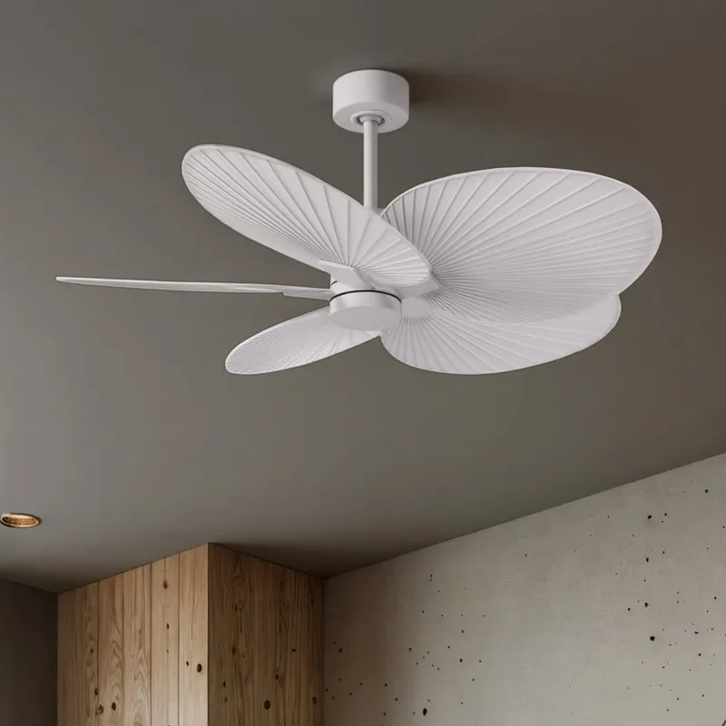 UMC9082 Scandinavian Indoor/Outdoor Ceiling Fan, 8" (Plus Downrod) H x 48" W x 48" D, Matte White Finish, Pelmere Collection — Urban Ambiance LED Lighting Controls 35.0W 