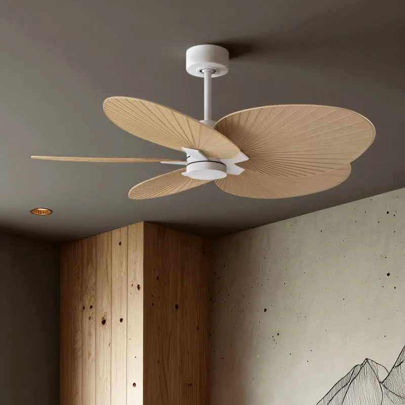 UMC9081 Scandinavian Indoor/Outdoor Ceiling Fan, 8" (Plus Downrod) H x 48" W x 48" D, Matte White Finish, Pelmere Collection — Urban Ambiance LED Lighting Controls 35.0W 