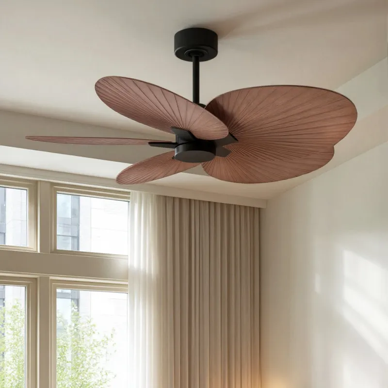 UMC9072 Natural Indoor/Outdoor Ceiling Fan, 8" (Plus Downrod) H x 48" W x 48" D, Matte Black Finish, Pelmere Collection — Urban Ambiance LED Lighting Controls 35.0W 