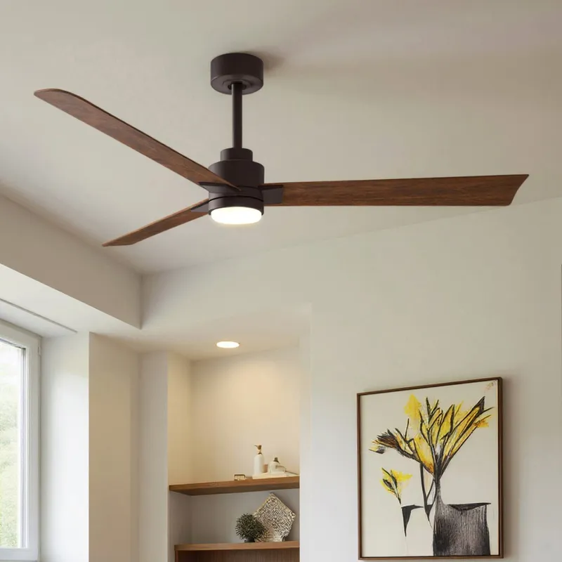 UMC9060 Modern Farmhouse Indoor/Outdoor Ceiling Fan, 8" (Plus Downrod) H x 56" W x 56" D, Textured Bronze Finish, Drifthelm Collection — Urban Ambiance LED Post Top Lights 34.8W 6500K