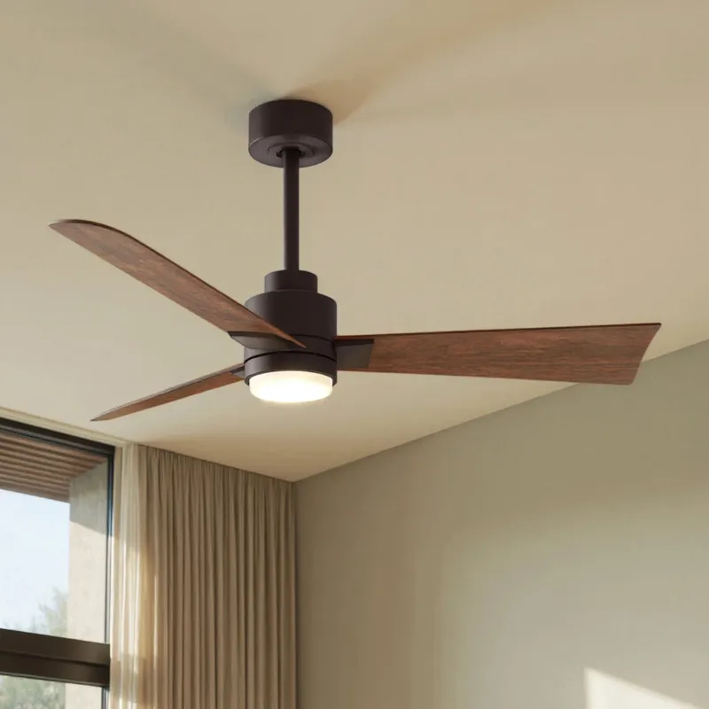 UMC9059 Farmhouse Indoor/Outdoor Ceiling Fan, 8" (Plus Downrod) H x 42" W x 42" D, Textured Bronze Finish, Drifthelm Collection — Urban Ambiance LED Post Top Lights 36.0W 6500K