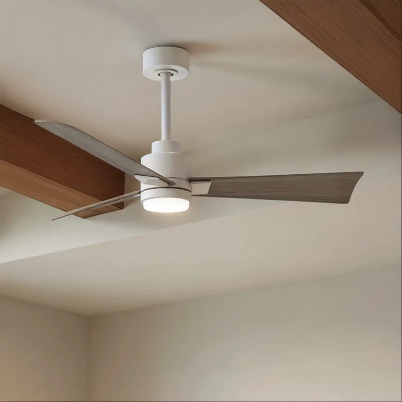 UMC9056 Modern Indoor/Outdoor Ceiling Fan, 8" (Plus Downrod) H x 42" W x 42" D, Matte White Finish, Drifthelm Collection — Urban Ambiance LED Post Top Lights 36.0W 6500K