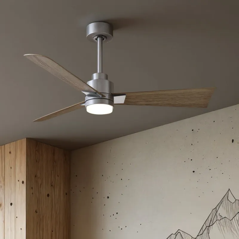 UMC9049 Contemporary Indoor/Outdoor Ceiling Fan, 8" (Plus Downrod) H x 42" W x 42" D, Brushed Nickel Finish, Drifthelm Collection — Urban Ambiance LED Post Top Lights 36.0W 6500K