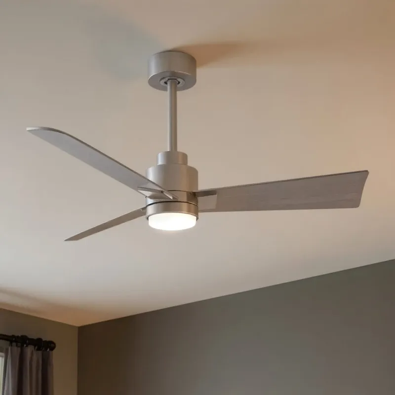 UMC9047 Modern Indoor/Outdoor Ceiling Fan, 8" (Plus Downrod) H x 42" W x 42" D, Brushed Nickel Finish, Drifthelm Collection — Urban Ambiance LED Post Top Lights 36.0W 6500K