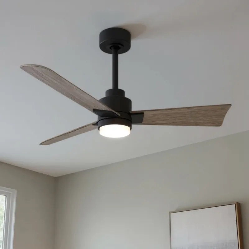 UMC9045 Contemporary Indoor/Outdoor Ceiling Fan, 8" (Plus Downrod) H x 42" W x 42" D, Matte Black Finish, Drifthelm Collection — Urban Ambiance LED Post Top Lights 36.0W 6500K
