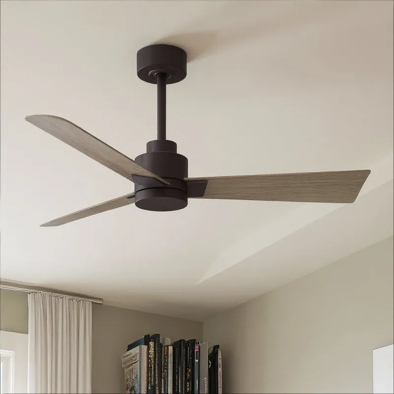UMC9036 Industrial Indoor/Outdoor Ceiling Fan, 8" (Plus Downrod) H x 42" W x 42" D, Textured Bronze Finish, Drifthelm Collection — Urban Ambiance LED Lighting Controls 36.0W 