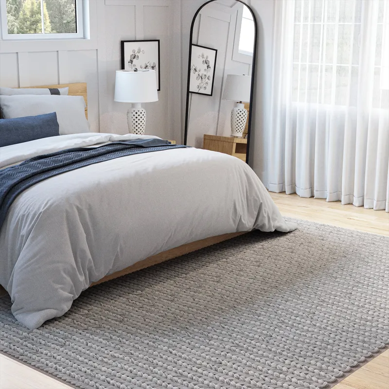 UER0101 Luxury Braided Natural and Synthetic Blend Plush-Pile Rug — Urban Ambiance LED Linear Lights  