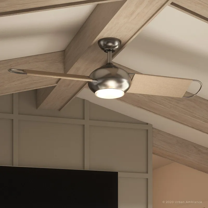 UHP9080 Modern Indoor or Outdoor Ceiling Fan, 14.9"H x 54"W, Aged Nickel, Rockport Collection — Urban Ambiance LED Post Top Lights 65.0W 3000K