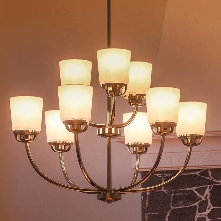UHP2767 Transitional Chandelier, 20-3/8" x 31-1/4", Brushed Nickel Finish, Boise Collection — Urban Ambiance LED Landscape Lights 4.0W 3000K