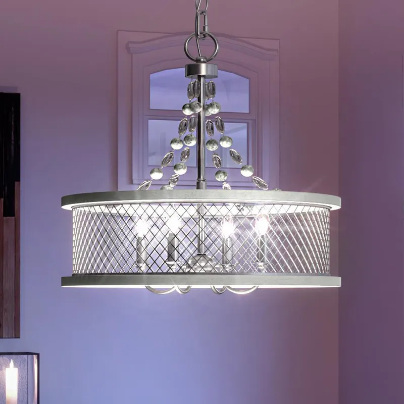 UHP3400 Provincial Chandelier, 17.125"H x 18"W, Galvanized Steel Finish, Layton Collection — Urban Ambiance LED Landscape Lights  3000K