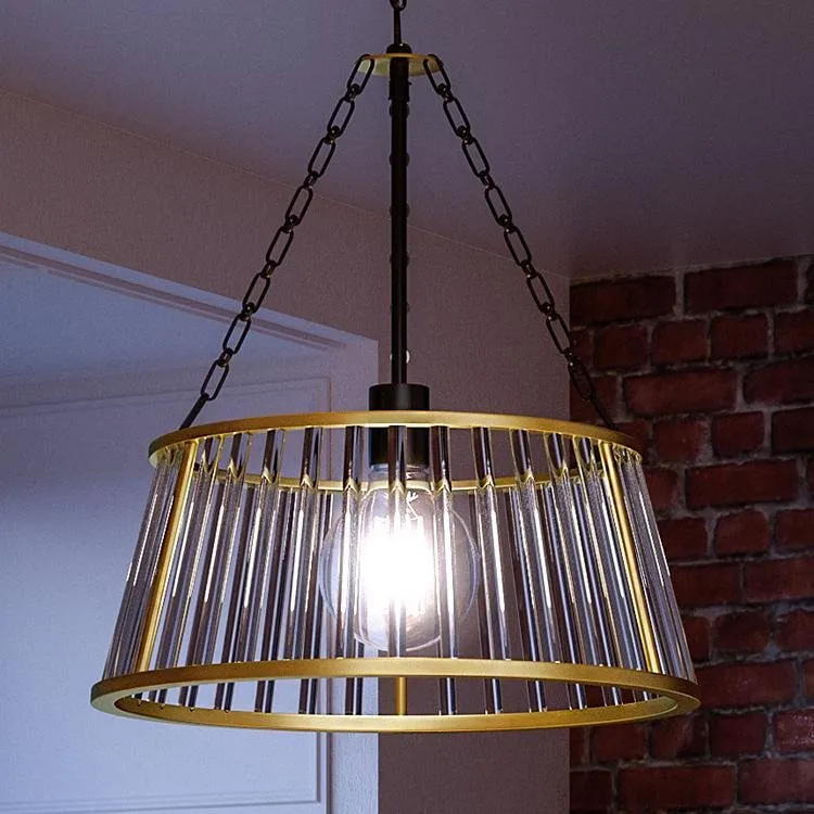 UHP3021 Art Deco Pendant Light, 23" x 20", Midnight Black Finish, Rochdale Collection — Urban Ambiance LED Landscape Lights 20.0W 3000K