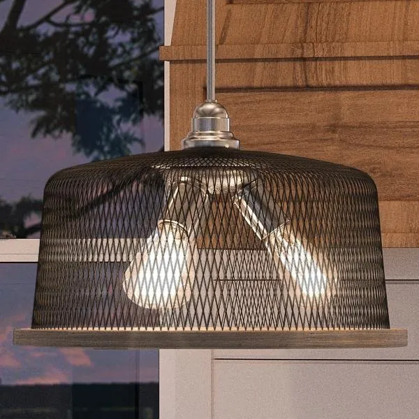 UHP2728 Vintage Chandelier, 10.25"H x 16"W, Brushed Nickel Finish, Eugene Collection — Urban Ambiance LED Landscape Lights  3000K