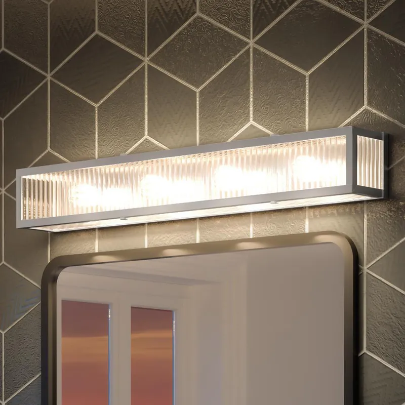 UHP3600 Minimalist Bath Vanity Light, 5"H x 30"W, Stainless Steel Finish, Bismarck Collection — Urban Ambiance LED Linear Lights  3000K