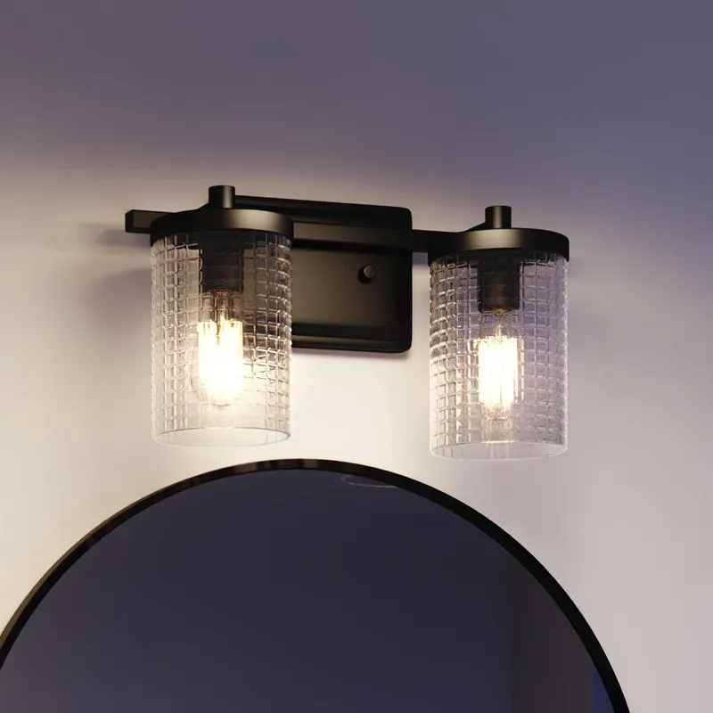 UHP3631 Traditional Bath Vanity Light, 7.75"H x 13.125"W, Midnight Black Finish, Bismarck Collection — Urban Ambiance LED Linear Lights  3000K