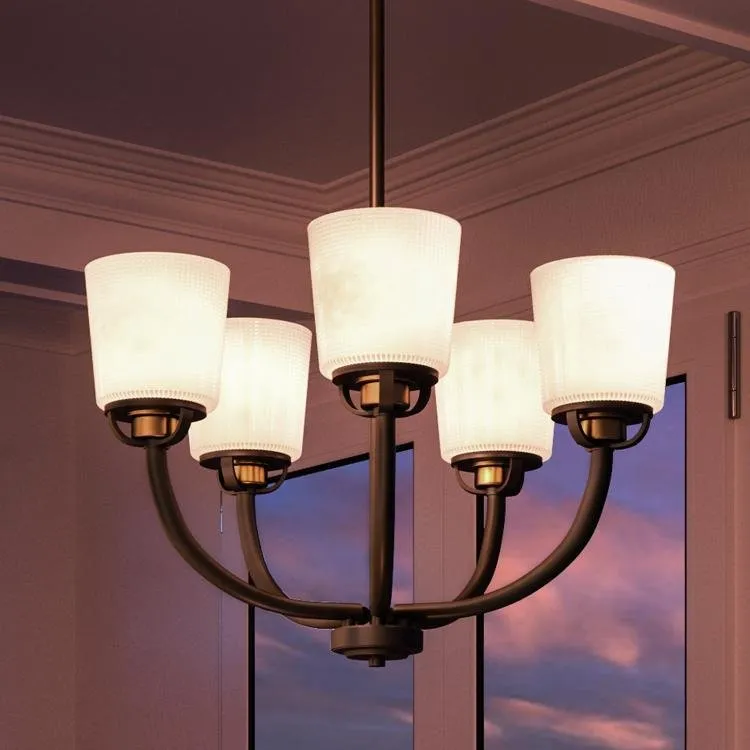UHP2766 Transitional Chandelier, 20-1/8" x 25", Olde Bronze Finish, Boise Collection — Urban Ambiance LED Landscape Lights 25.0W 3000K