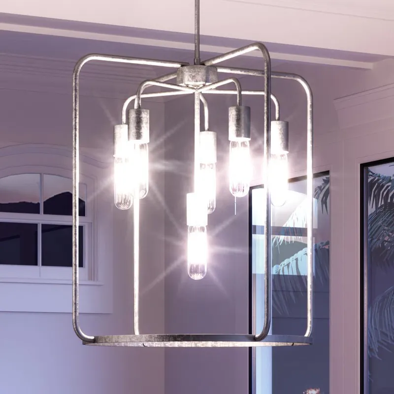 UHP3290 Urban Loft Pendant Light, 23.125"H x 22"W, Galvanized Steel Finish, Loveland Collection — Urban Ambiance LED Landscape Lights  3000K
