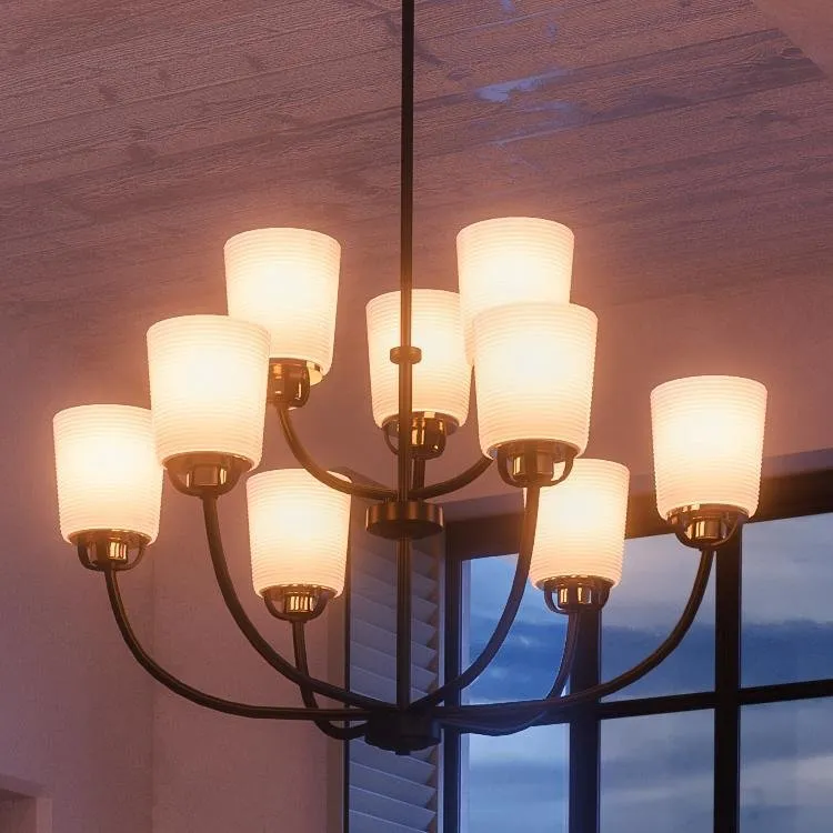 UHP2768 Transitional Chandelier, 20-3/8" x 31-1/4", Olde Bronze Finish, Boise Collection — Urban Ambiance LED Landscape Lights 4.0W 3000K