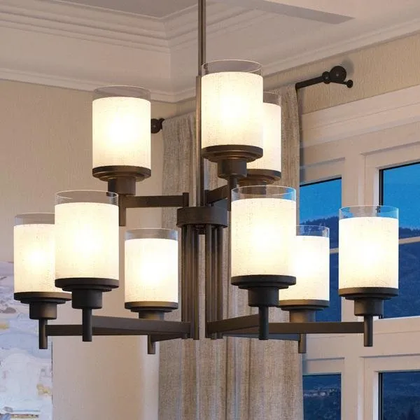 UHP2022 Contemporary Chandelier, 28.5"H x 28"W, Olde Bronze Finish, Cupertino Collection — Urban Ambiance LED Landscape Lights  3000K
