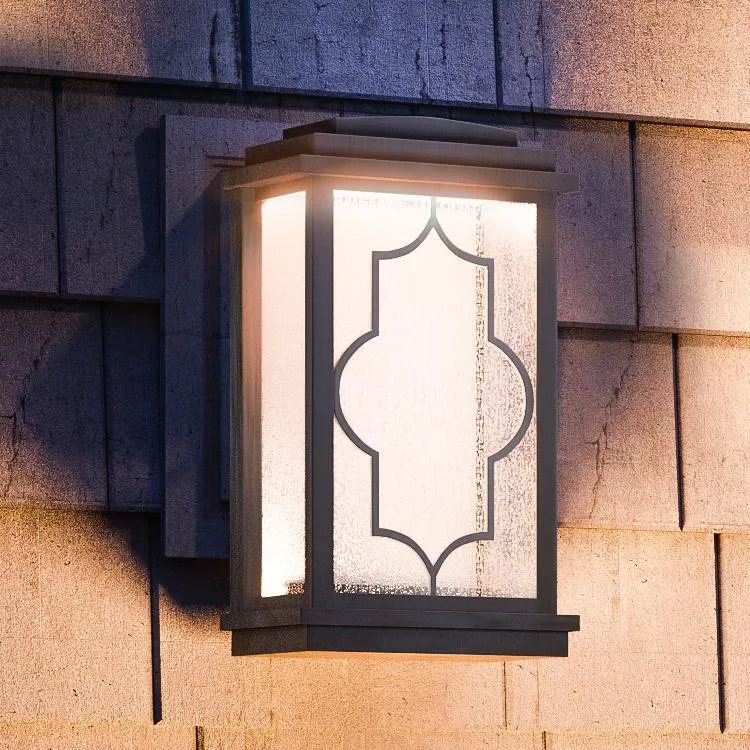 UHP1200 Contemporary Outdoor Wall Light, 12-1/2" x 6-3/4", Bronze Finish, Luton Collection — Urban Ambiance LED Linear Lights 4.0W 3000K