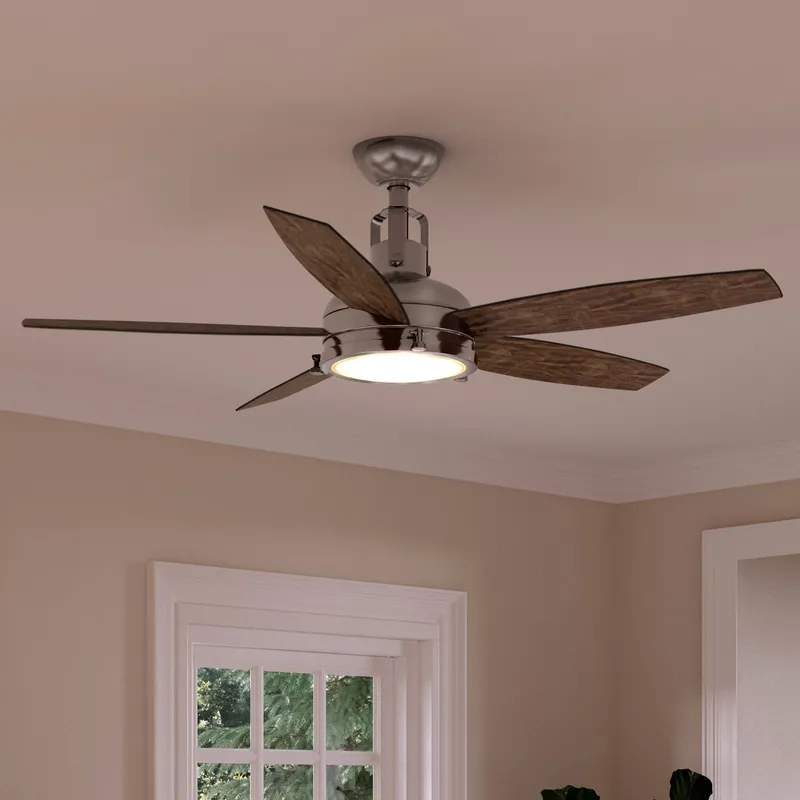 UHP9140 Traditional Indoor Ceiling Fan, 17.6"H x 52"W, Brushed Nickel, Pismo Collection — Urban Ambiance LED Post Top Lights 60.0W 3000K