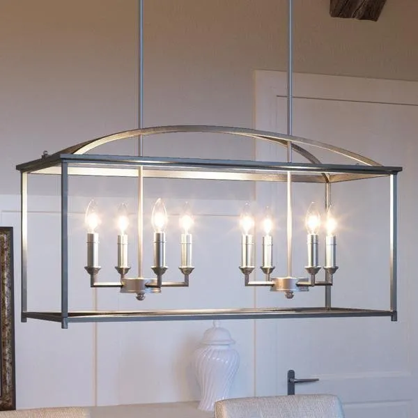 UHP2651 Mediterranean Chandelier, 16.5"H x 30.125"W, Brushed Nickel Finish, Mackay Collection — Urban Ambiance LED Linear Lights  3000K