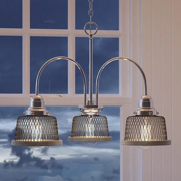 UHP2726 Vintage Chandelier, 14.75"H x 20"W, Brushed Nickel Finish, Eugene Collection — Urban Ambiance LED Landscape Lights  3000K