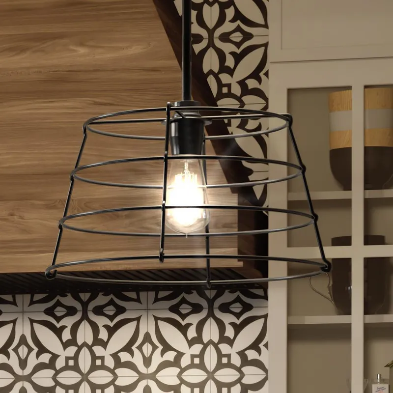 UHP3431 Urban Loft Pendant Light, 10.875"H x 16.375"W, Midnight Black Finish, Franklin Collection — Urban Ambiance LED Landscape Lights  3000K