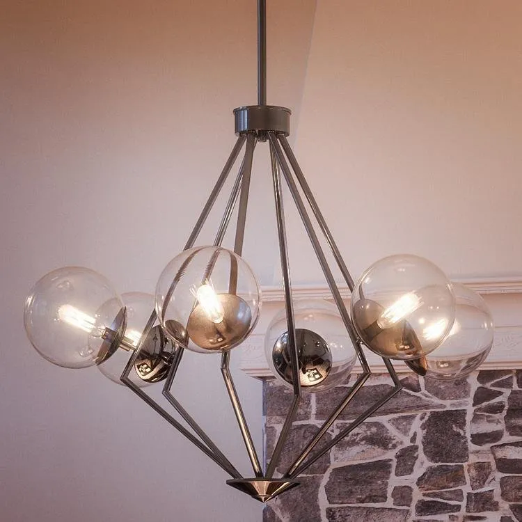 UHP2624 Modern Chandelier, 24-7/8" x 34", Polished Chrome Finish, Costa Mesa Collection — Urban Ambiance LED Landscape Lights 34.0W 3000K