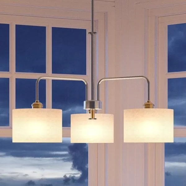 UHP2223 Cosmopolitan Chandelier, 19"H x 25"W, Brushed Nickel Finish, Sheffield Collection — Urban Ambiance LED Landscape Lights  3000K