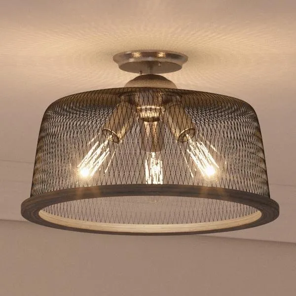 UHP2732 Vintage Ceiling Fixture, 10.25"H x 16"W, Brushed Nickel Finish, Eugene Collection — Urban Ambiance LED Post Top Lights  3000K