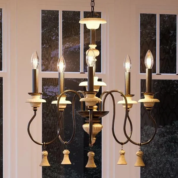 UHP2102 French Rustic Rustic Chandelier, 27.875"H x 26"W, Ancient Bronze Finish, Alicante Collection — Urban Ambiance LED Landscape Lights  3000K