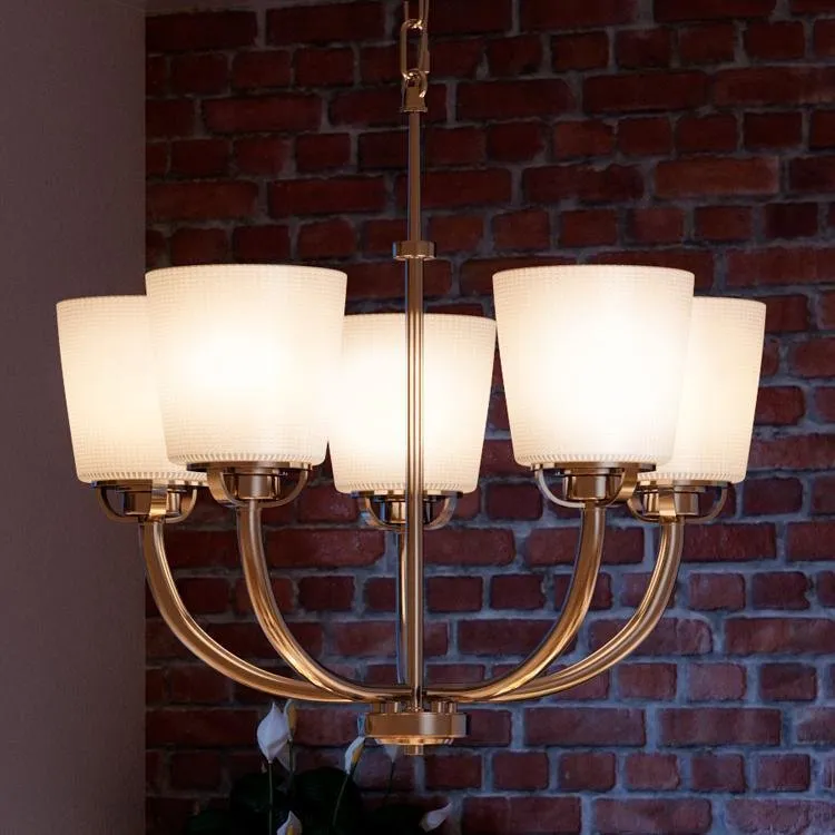 UHP2765 Transitional Chandelier, 20-1/8" x 25", Brushed Nickel Finish, Boise Collection — Urban Ambiance LED Landscape Lights 25.0W 3000K
