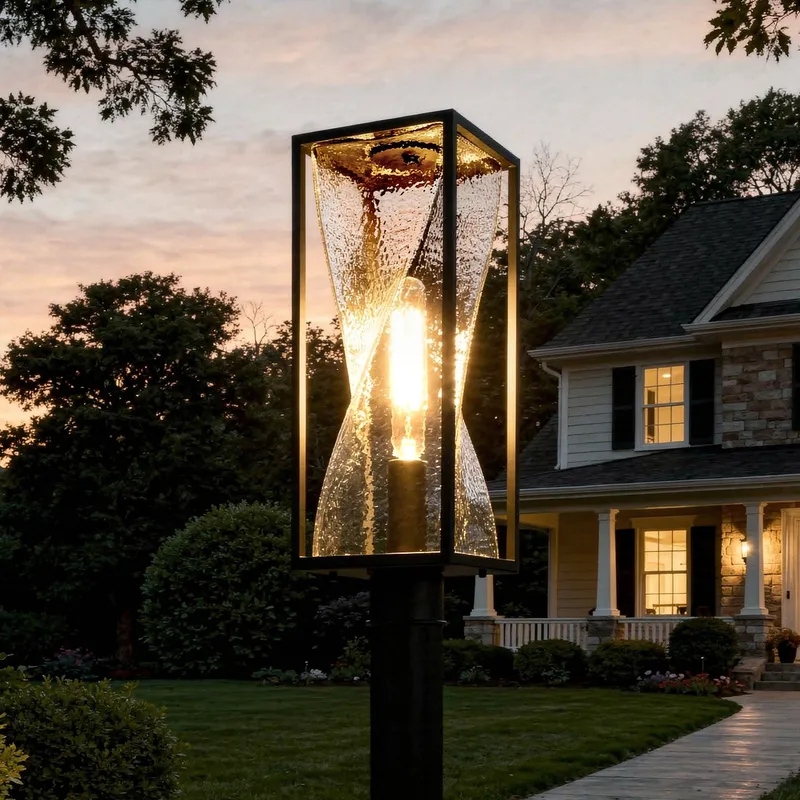 UQL10241 Contemporary Outdoor Post Light, 21.25''H x 7.00''W x 7.00''Dep, Matte Black Finish, Covington Collection — Urban Ambiance LED Linear Lights 60.0W 3000K