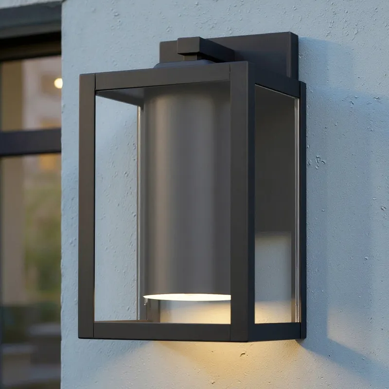 UQL10233 Modern Outdoor Wall Sconce, 10.00''H x 5.75''W x 6.50''Dep, Natural Black Finish, Quincy Collection — Urban Ambiance LED Linear Lights 15.0W 3000K