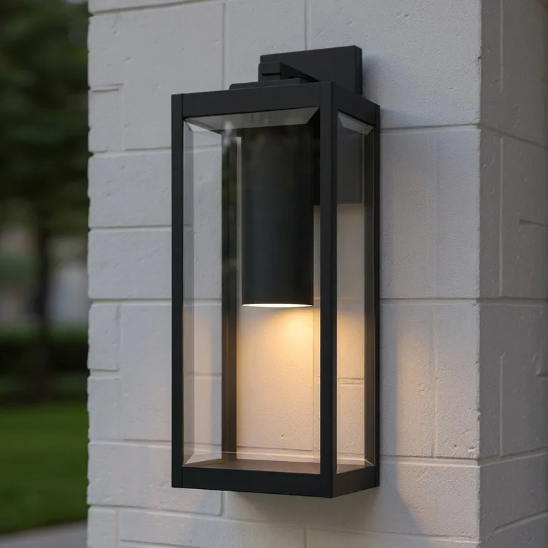 UQL10232 Modern Outdoor Wall Sconce, 20.00''H x 7.00''W x 8.50''Dep, Natural Black Finish, Quincy Collection — Urban Ambiance LED Linear Lights 15.0W 3000K