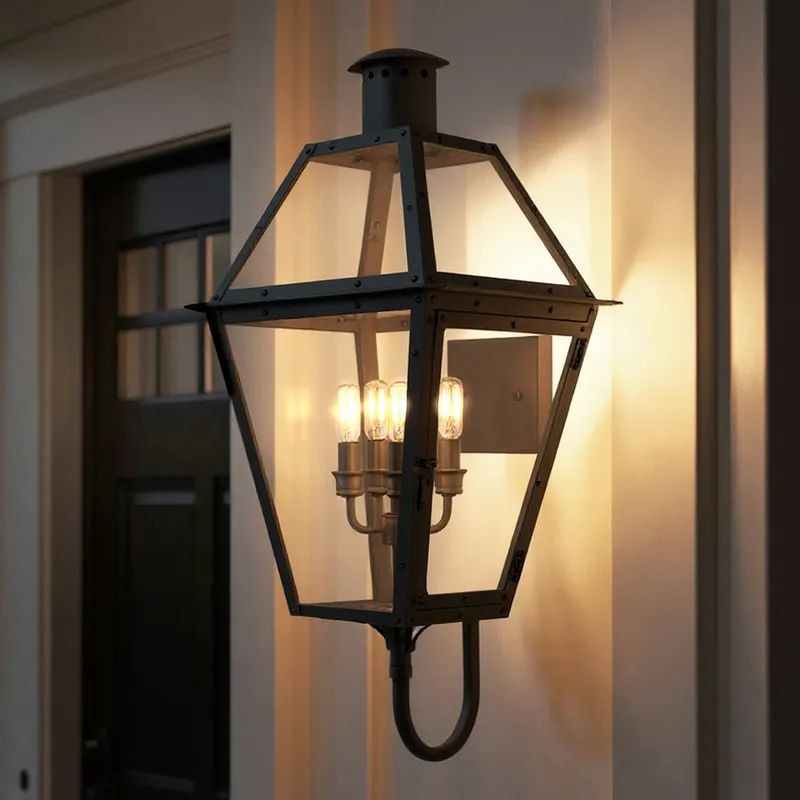 UQL10194 English Country Outdoor Wall Sconce, 29.50''H x 13.50''W x 15.75''Dep, Earth Black Finish, Paris Collection, Marine-Grade Construction — Urban Ambiance LED Wall Lights 60.0W 3000K