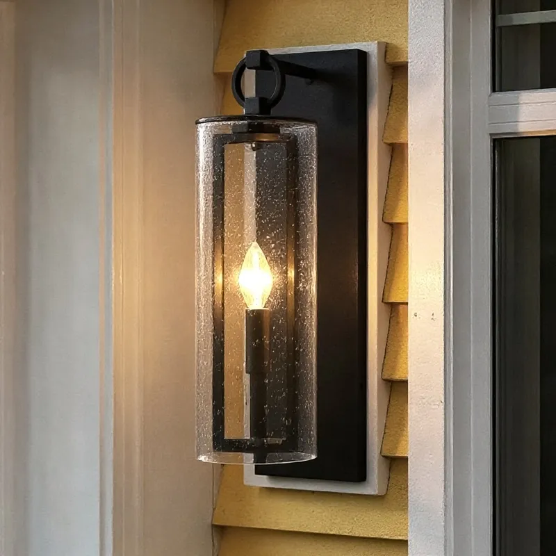 UQL10181 Cosmopolitan Outdoor Wall Sconce, 22.25''H x 5.75''W x 7.50''Dep, Earth Black Finish, Addison Collection — Urban Ambiance LED Linear Lights 60.0W 3000K