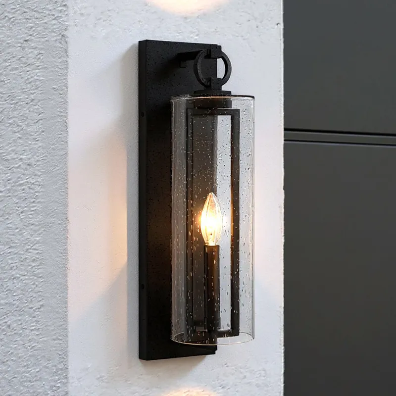 UQL10180 Cosmopolitan Outdoor Wall Sconce, 18.25''H x 4.75''W x 6.50''Dep, Earth Black Finish, Addison Collection — Urban Ambiance LED Linear Lights 60.0W 3000K