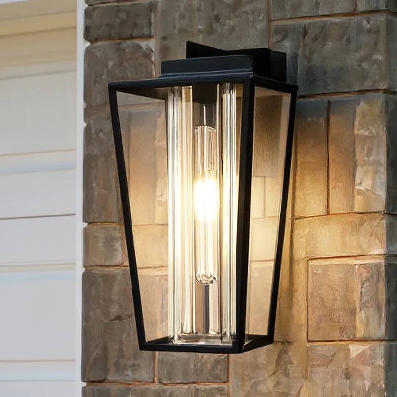 UQL10133 Contemporary Outdoor Wall Sconce, 18.00''H x 8.50''W x 9.75''Dep, Matte Black Finish, Monroe Collection, Marine-Grade Construction — Urban Ambiance LED Linear Lights 60.0W 3000K