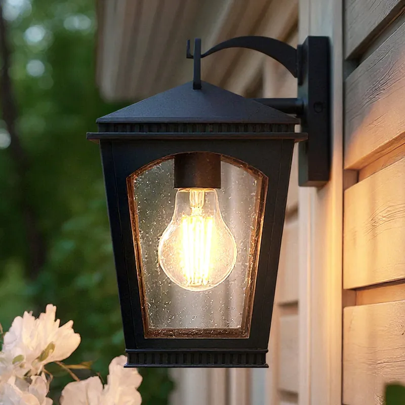 UQL10121 Colonial Outdoor Wall Sconce, 10.50''H x 6.25''W x 7.00''Dep, Earth Black Finish, Kentwood Collection, Marine-Grade Construction — Urban Ambiance LED Wall Lights 100.0W 3000K