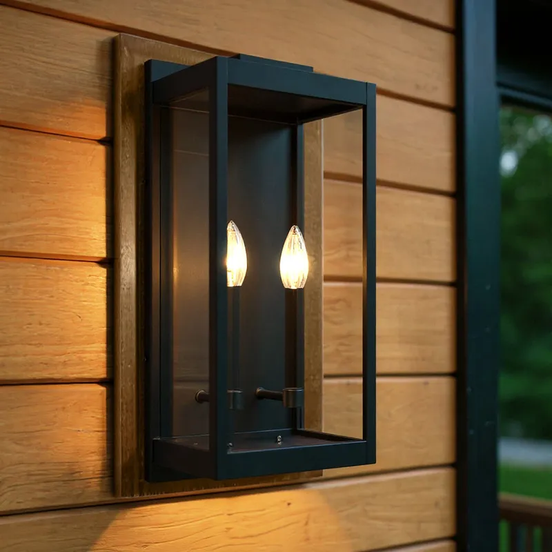 UQL10112 Modern Outdoor Wall Sconce, 19.00''H x 7.00''W x 8.00''Dep, Earth Black Finish, Wheeling Collection — Urban Ambiance LED Linear Lights 60.0W 3000K