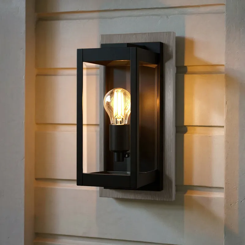 UQL10110 Modern Outdoor Wall Sconce, 13.00''H x 5.00''W x 6.00''Dep, Earth Black Finish, Wheeling Collection — Urban Ambiance LED Wall Lights 100.0W 3000K